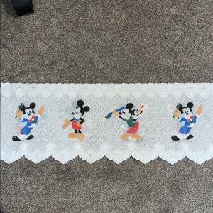 Vintage Disney Mickey Mouse Lace Window Valance 13 Feet
